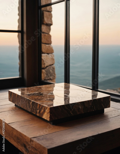 Glossy Stone Stand by the Window - Product Display