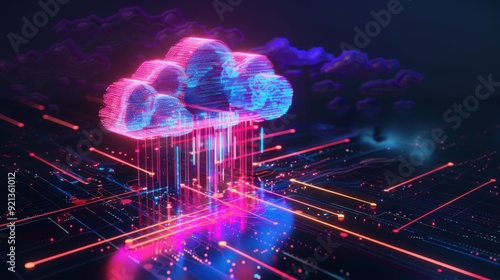 3d concept of big data cloud storage