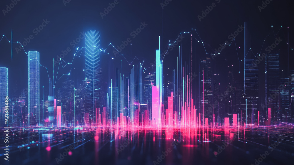 Abstract white background with pastel colorful charts and graphs with statistics to analyze business potential and forecast future development of companies growth. Abstract white background with pastel colorful charts and graphs with statistics to analyze business potential and forecast future development of companies growth.