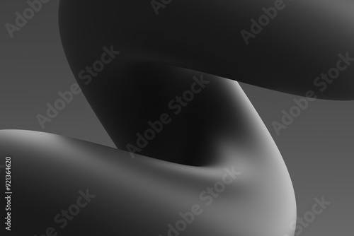 Obraz na płótnie Abstract black and gray curves create a fluid design in a minimalist composition w salonie