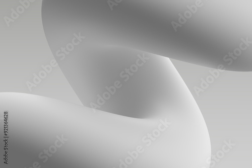 Obraz na płótnie Abstract white sculpture with smooth curves and subtle shadows in a minimalist setting w salonie