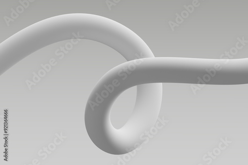 Obraz na płótnie Abstract white sculpture creating fluid curves against a minimalist gray background w salonie