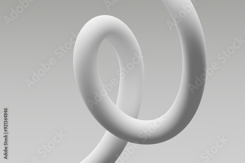 Obraz na płótnie Abstract white sculpture with intertwined loops against a gray background w salonie