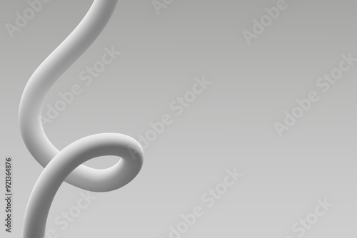 Obraz na płótnie Abstract white spiral sculpture on a gray background in a modern art setting w salonie