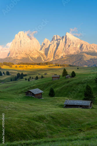 Canvas Print landscape in the mountains Alpe di Siusi