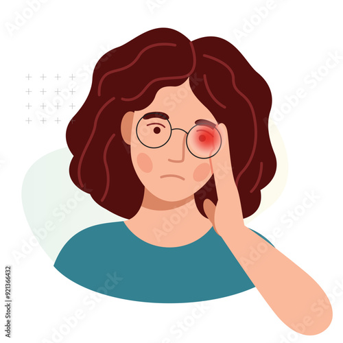 Recurring Headache due to Eye Strain - Stock  Icon