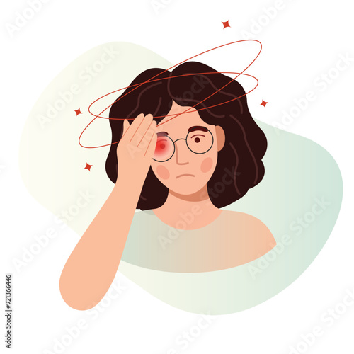 Recurring Headache due to Eye Strain - Stock  Icon