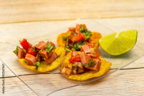 snack corn toast sausage lemon fresh