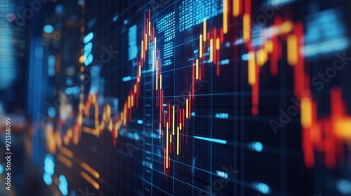 Wallpaper Mural Financial data and stock market charts displayed on multiple screensFinancial data and stock market charts displayed on multiple screens Torontodigital.ca