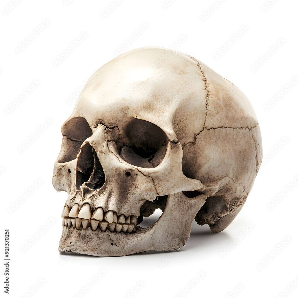 Human skull on white background Human skull on white background