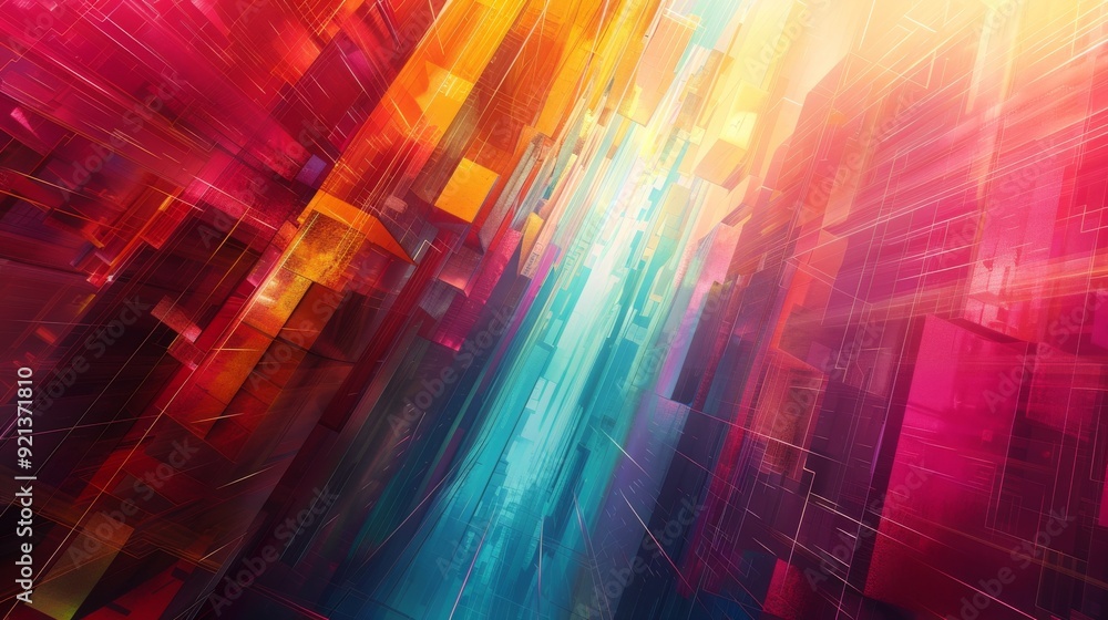 Prismatic Digital Intersections: Digital intersections visualized with prismatic colors, using vibrant patterns to suggest modernity and complexity. Prismatic Digital Intersections: Digital intersections visualized with prismatic colors, using vibrant patterns to suggest modernity and complexity.