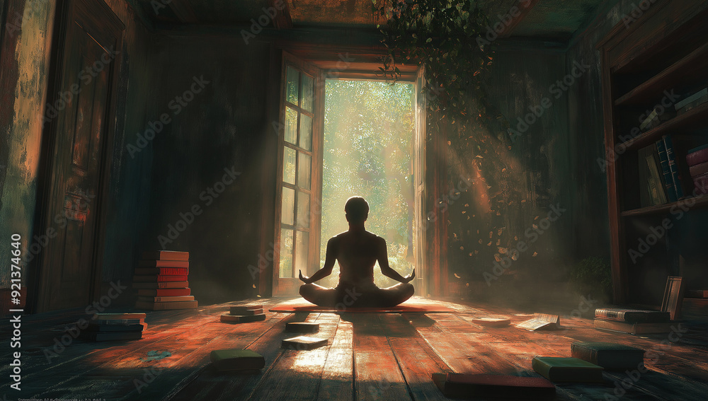 Fototapeta premium Mantra’s Path to Enlightenment Through Stillness