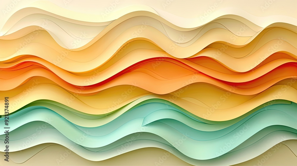 A colorful wave with a blue stripe in the middle A colorful wave with a blue stripe in the middle