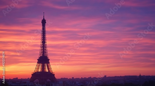 Sunset Over the Eiffel Tower