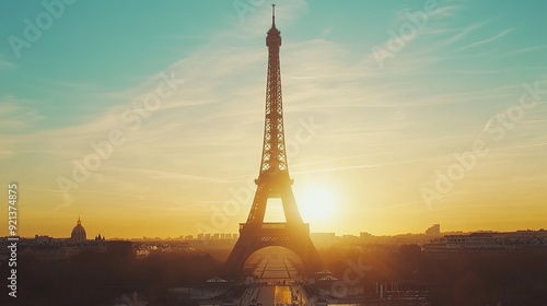 Sunset over the Eiffel Tower