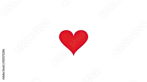 A red heart is drawn on a white background