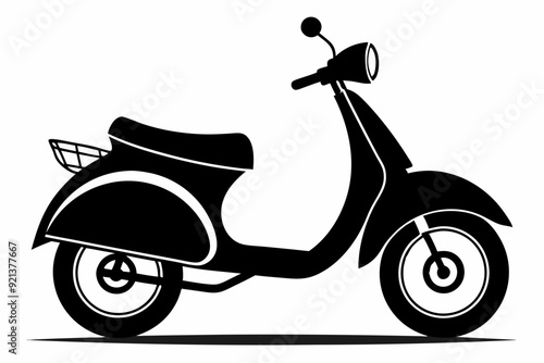 Scooter bike black silhouette,cool lamb Retta silhouette vector