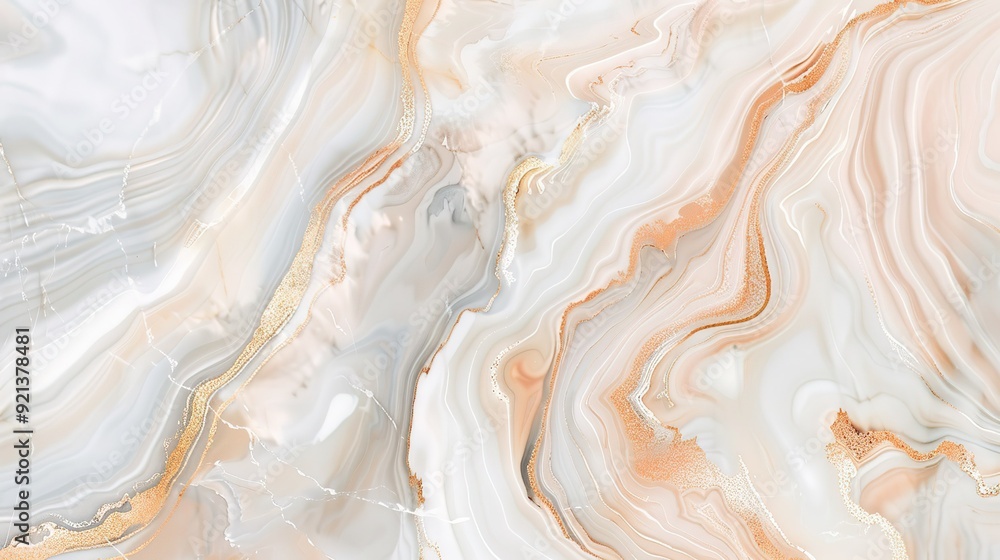 Elegant marbled texture in soft beige and gold tones with flowing lines Elegant marbled texture in soft beige and gold tones with flowing lines