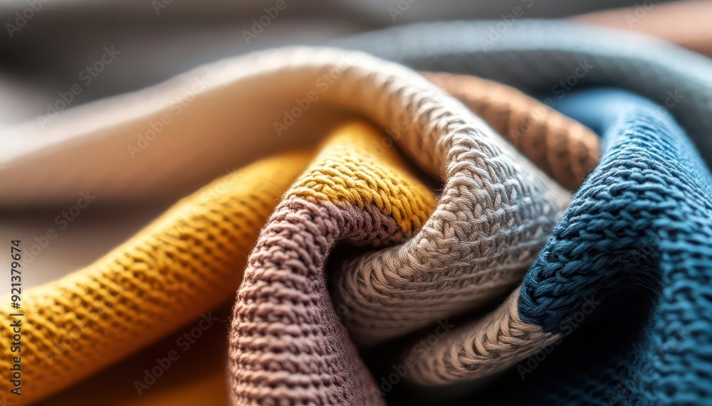 Fototapeta premium Eco-friendly textiles, vibrant materials, sustainable fashion, green industry