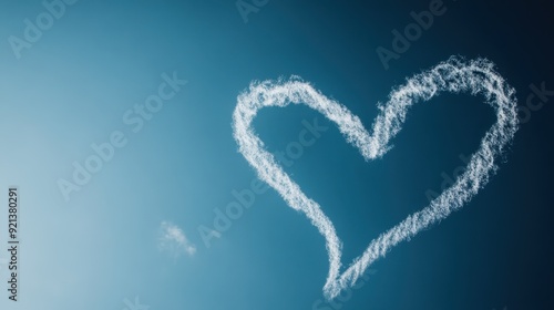 A breathtaking image of a heart-shaped cloud in the clear blue sky symbolizing love, nature's art, and the simplicity and beauty of a serene day spent outdoors.