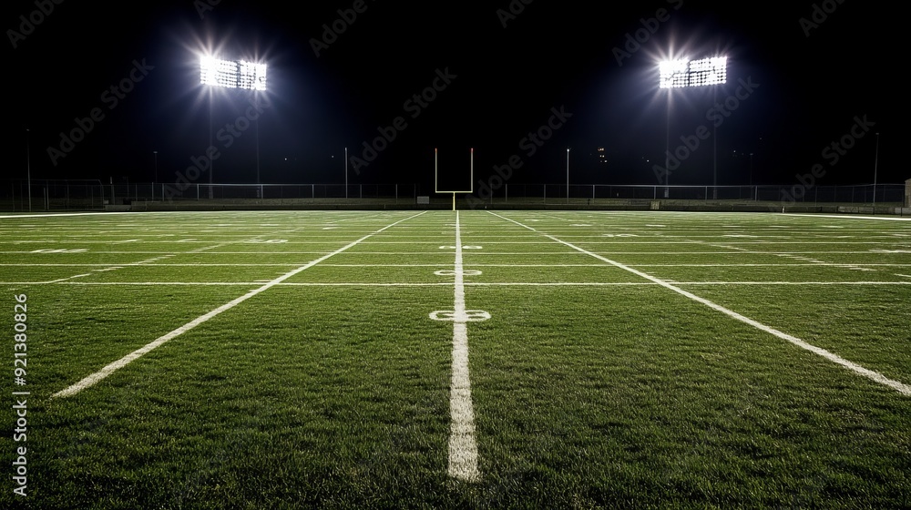 Fototapeta premium Nighttime Football Field