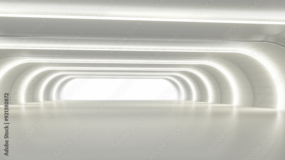 Fototapeta premium Abstract architecture background arched interior 3d render