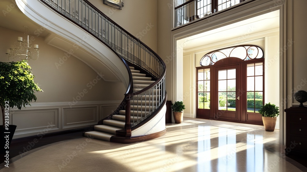 Elegant Staircase in Luxurious Entrance Hall Elegant Staircase in Luxurious Entrance Hall