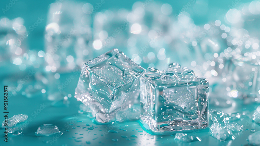 Ice cubes. Ice Cubes on Wet Surface. Clear ice cubes scattered on a wet blue surface, reflecting light. Ice cubes. Ice Cubes on Wet Surface. Clear ice cubes scattered on a wet blue surface, reflecting light.