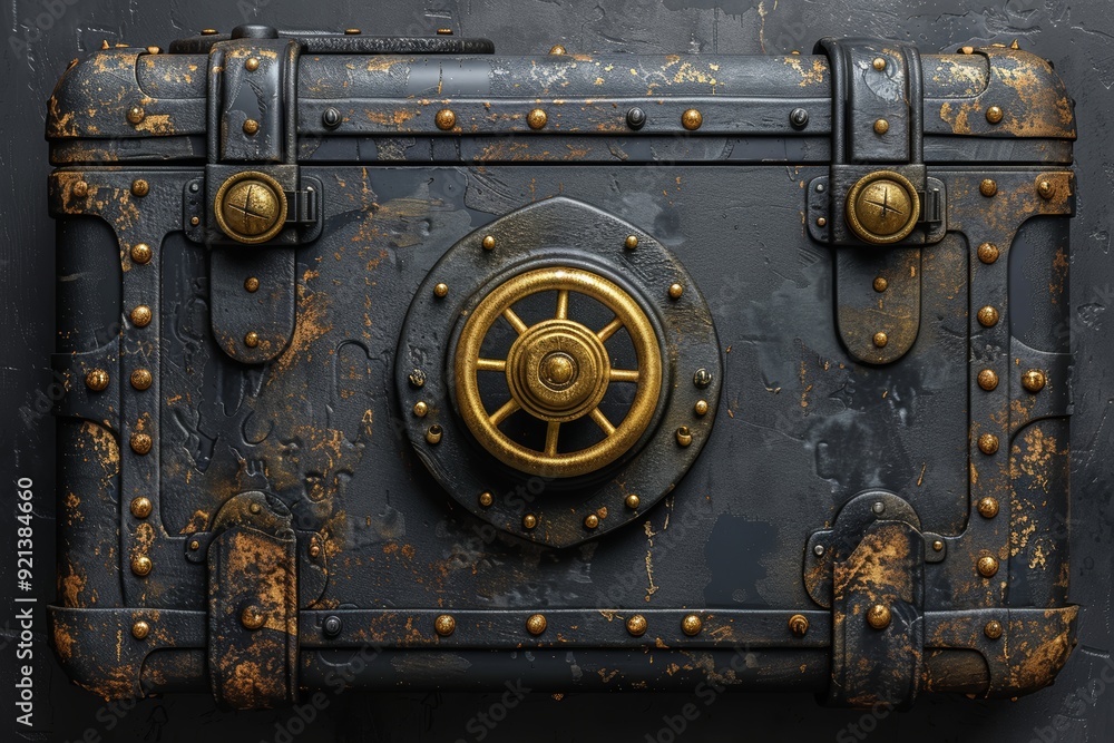 Secure money storage with black safe and lock symbolizing wealth preservation and financial security Secure money storage with black safe and lock symbolizing wealth preservation and financial security