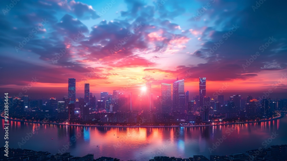 Cityscape with a digital overlay, symbolizing the integration of technology in urban development and finance. Cityscape with a digital overlay, symbolizing the integration of technology in urban development and finance.