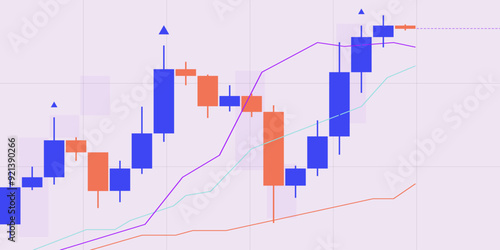 Vector. Trading on the crypto exchange. Performance graphs and statistics. Crypto and currency price chart. Schematic view of trade. Global crypto market. Backgrounds for trading companies.