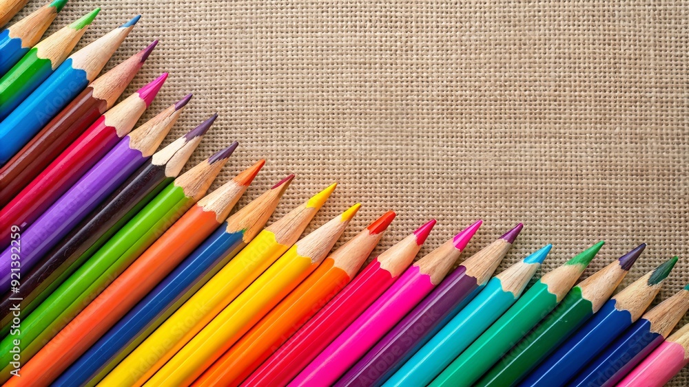 Close-up of color wooden pencils, Wood crayon, Rainbow of coloring pencils plain on background ai generated Close-up of color wooden pencils, Wood crayon, Rainbow of coloring pencils plain on background ai generated