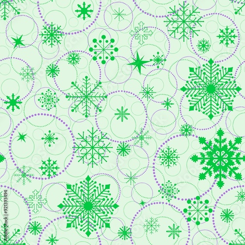 Christmas ice scribble seamless snowflakes pattern for wrapping paper