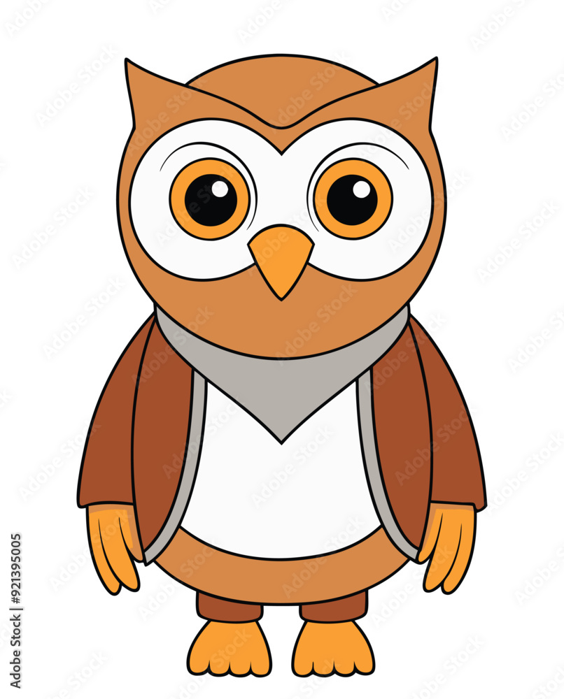 Owl cartoon character design illustration Owl cartoon character design illustration