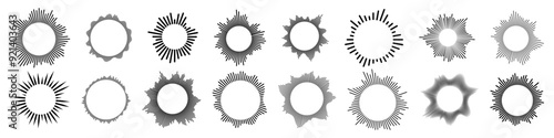 Round wave symbol. Sound wave icon set.