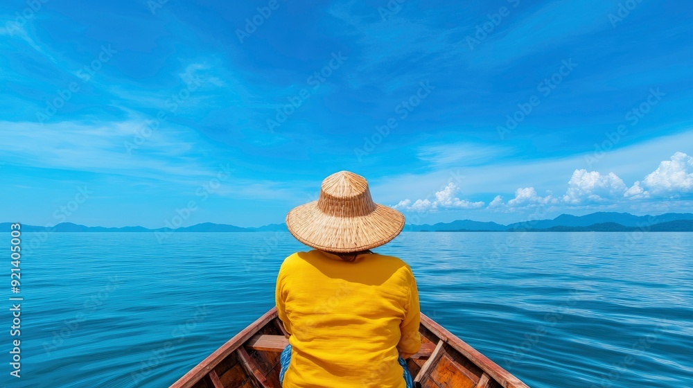 Woman On Long-Tail Boat In Thailand, Adventure On The Water Woman On Long-Tail Boat In Thailand, Adventure On The Water