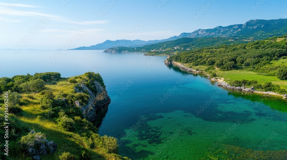 Woman Photographs Corfu’S Rocky Coast, Greece’S Charm Woman Photographs Corfu’S Rocky Coast, Greece’S Charm