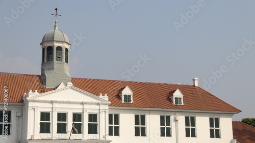 A serene view of the Fatahillah Museum, housed in a colonial-era building with a classic Dutch architecture, located in Jakarta, Indonesia. Ideal for history, architecture, and travel themes photo