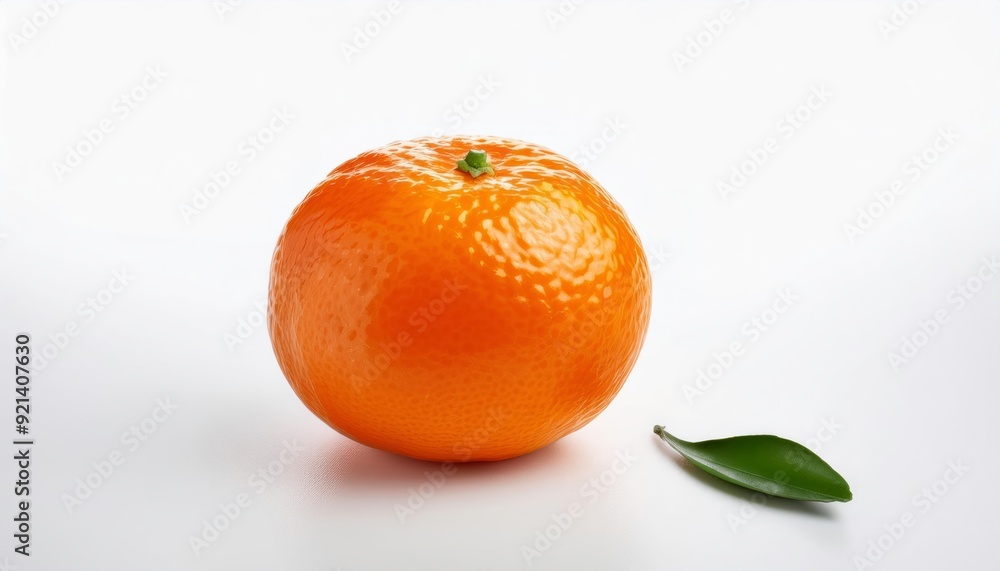 Juicy Perfection: A Vibrant Mandarin Orange on White Juicy Perfection: A Vibrant Mandarin Orange on White