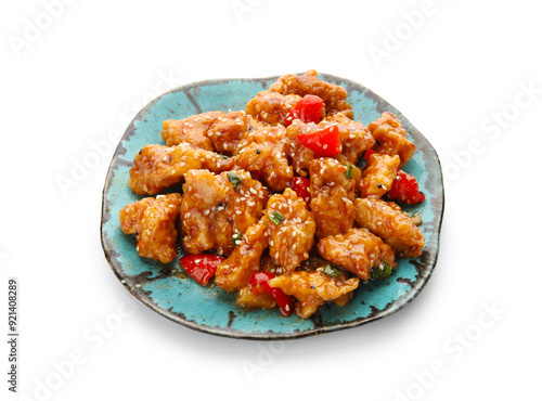 Plate with tasty sweet and ...