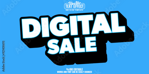 Retro editable text effect, customizable sale and vintage 3d font style