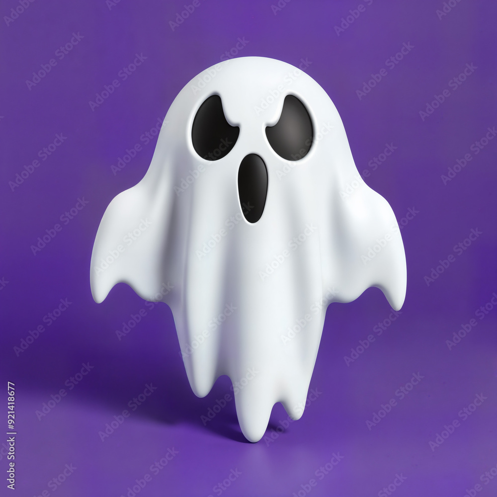 Sinister Ghost Emoji on Purple Background Sinister Ghost Emoji on Purple Background