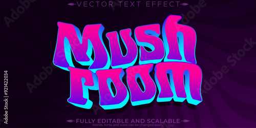 Trippy editable text effect, editable mushroom and psychedelic text style