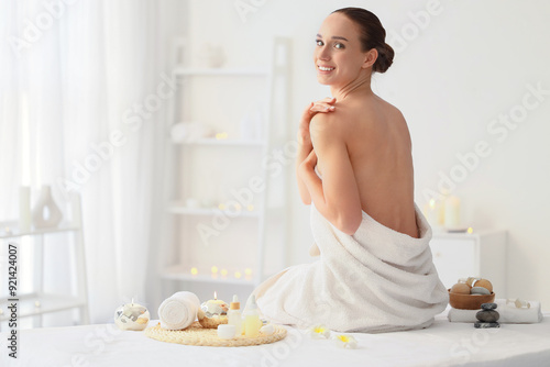 Young woman after massage i...
