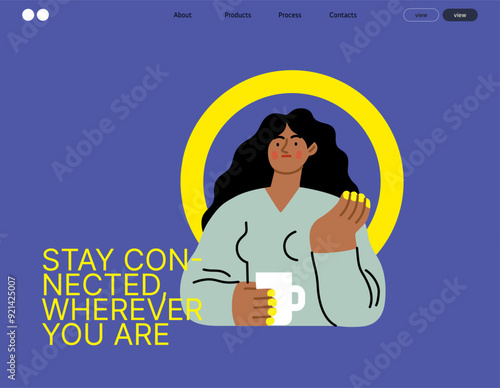 Creative Workspace: Video Conference, modern flat vector concept illustration of person engaging in virtual business meeting Connectivity, collaboration, digital interaction, remote work, productivity