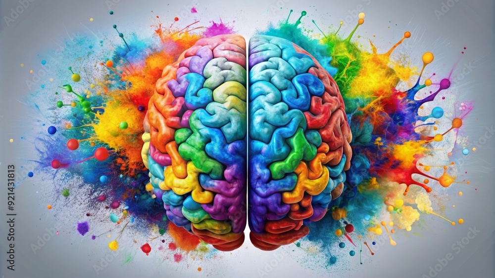 abstract colorful brain background abstract colorful brain background