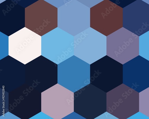 Abstract geometric background with blue, white, and brown hexagons Free Download Abstract geometric background with blue, white, and brown hexagons - GFXLoad