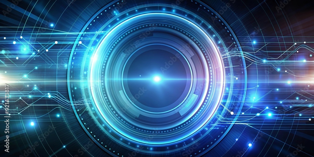 Fototapeta premium Futuristic abstract background with glowing circle lines, swirl circular lines, and a technology concept, futuristic, abstract