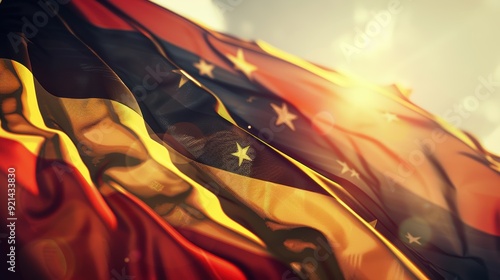 Proudly waving confederate flag at sunset evokes patriotism and pride, symbolizing american south's history and heritage