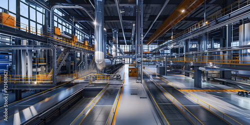 The interior of a technological factory in modern industry